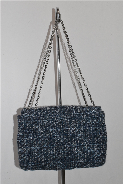 Blue Tweed Maje Shoulder Bag, size M