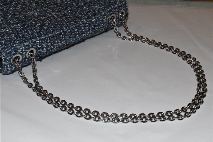 Blue Tweed Maje Shoulder Bag, size M