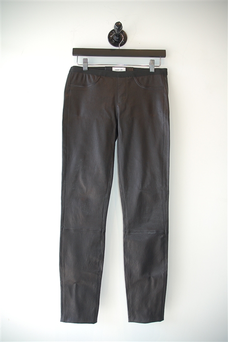 Black Leather Helmut Lang Leather Leggings, size 6