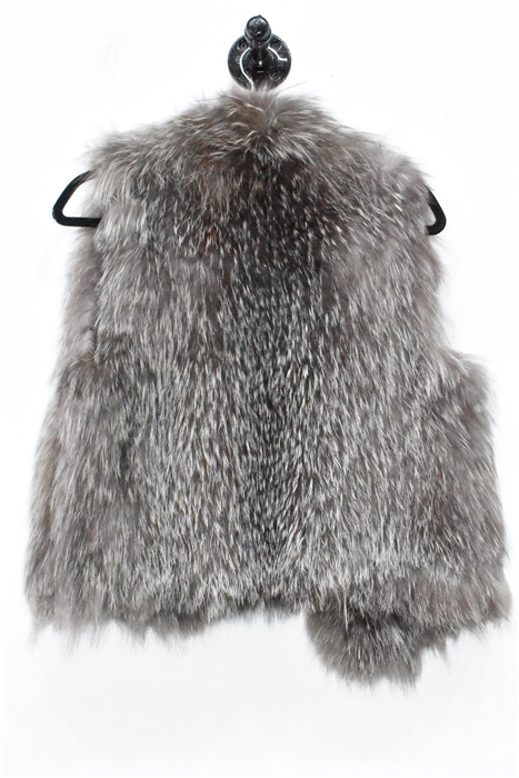 Brown & Silver Yves Salomon Vest, size 4