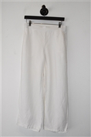 Soft White Eileen Fisher Wide-Leg Trousers, size S