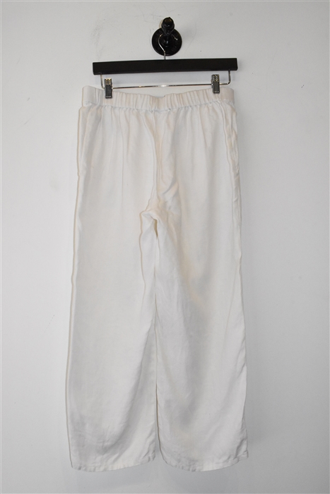 Soft White Eileen Fisher Wide-Leg Trousers, size S