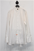 Soft White Burberry Tuxedo Shirt, size M