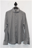Gray Check Corneliani Button Shirt, size L