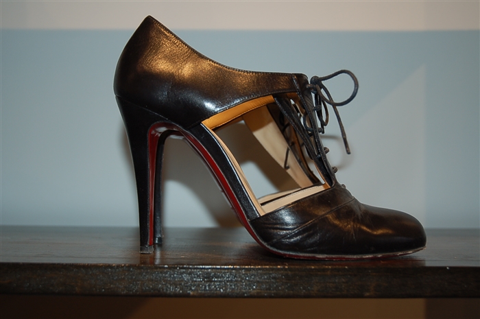 Black Leather Christian Louboutin Booties, size 8.5