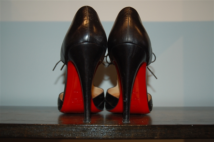 Black Leather Christian Louboutin Booties, size 8.5