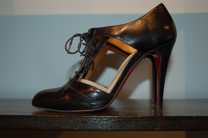 Black Leather Christian Louboutin Booties, size 8.5