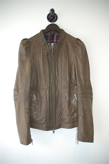 Dark Taupe Mackage Leather Jacket, size M