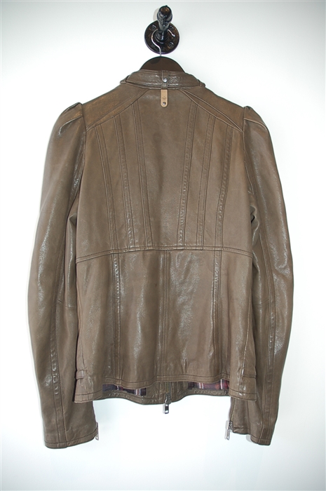 Dark Taupe Mackage Leather Jacket, size M