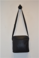 Black Leather Bottega Veneta Messenger, size S
