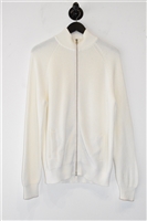 Soft White Brunello Cucinelli Zippered Sweater, size XL