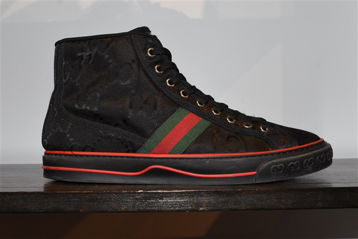 Monogram Gucci High-Top Sneakers, size 10