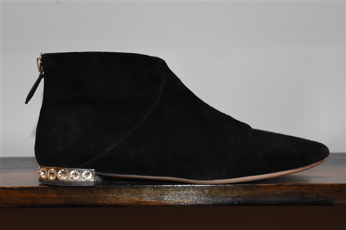 Black Suede Miu Miu Ankle Boots, size 8