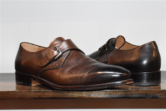 Espresso Salvatore Ferragamo Monkstrap, size 12