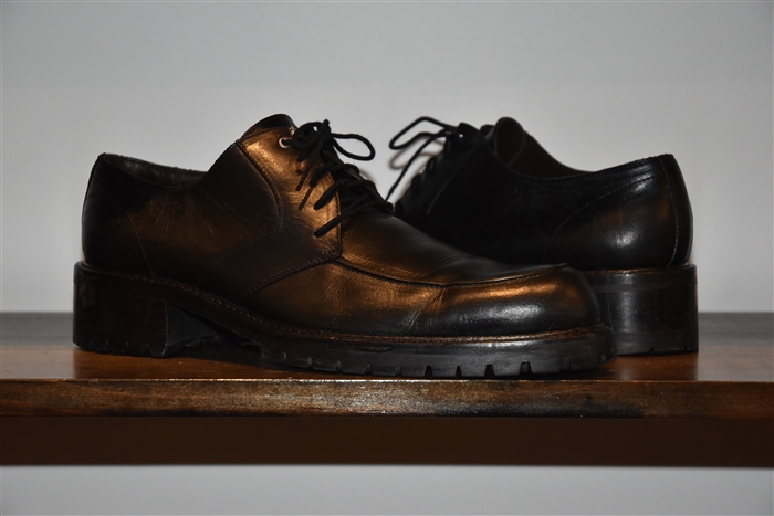 Black Leather Gianni Versace - Vintage Derby, size 9.5
