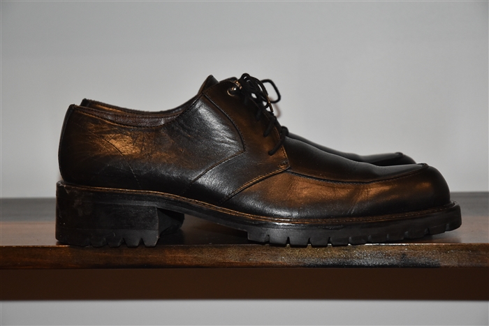 Black Leather Gianni Versace - Vintage Derby, size 9.5