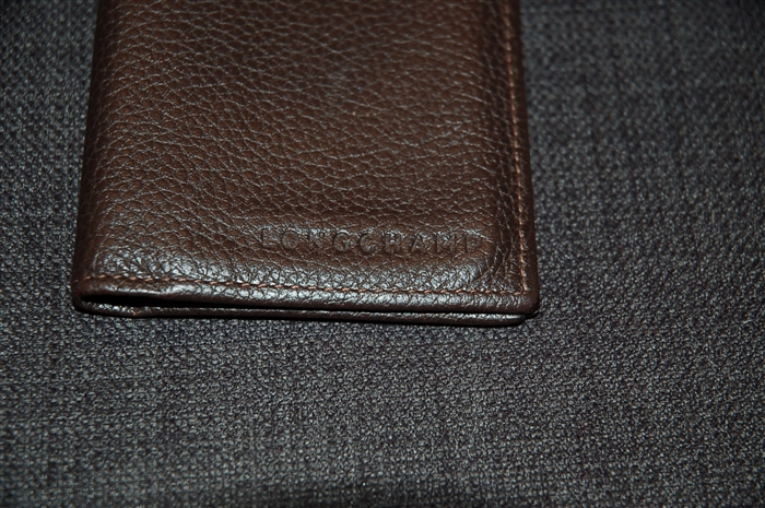 Dark Leather Longchamp Wallet, size O/S