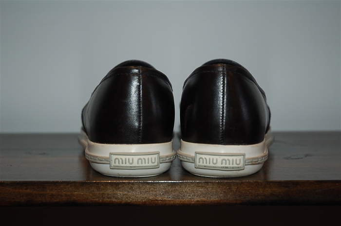Basic Black Miu Miu Slip-Ons, size 9