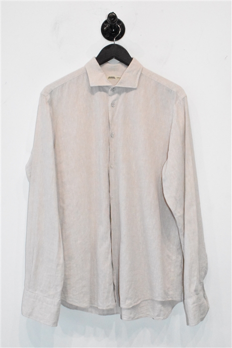 Light Beige Maurizio Baldassari Button Shirt, size L