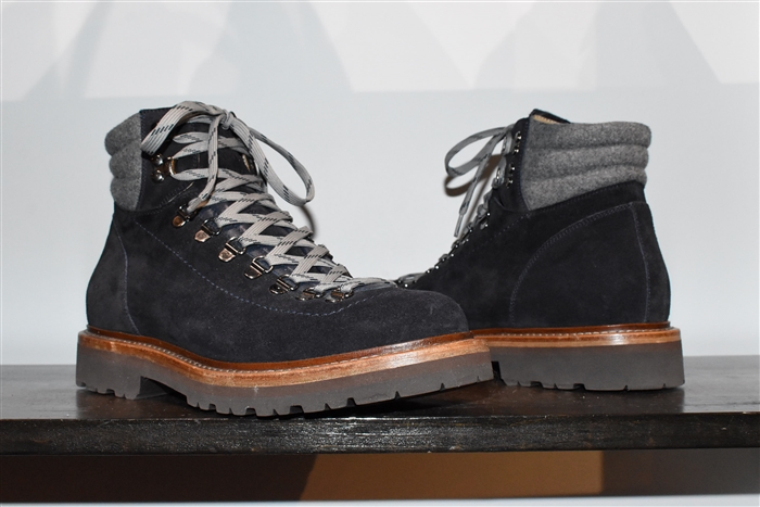 Navy Brunello Cucinelli Hiking Boots, size 9.5