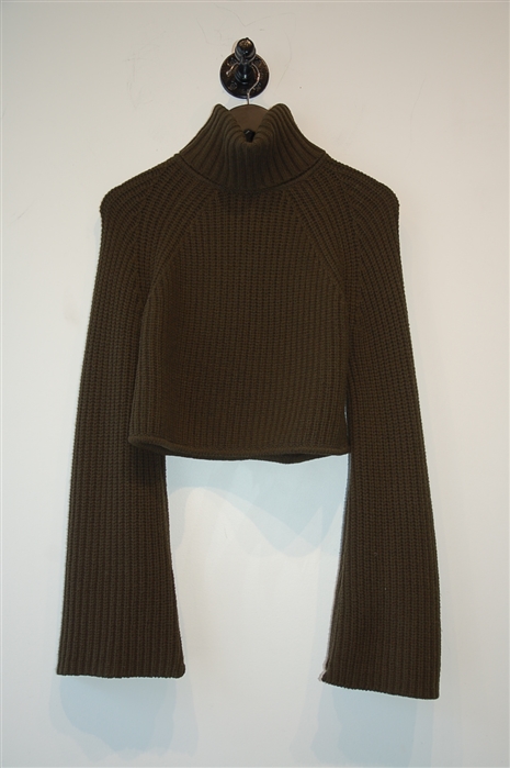 Dark Olive A.L.C. Cropped Sweater, size S