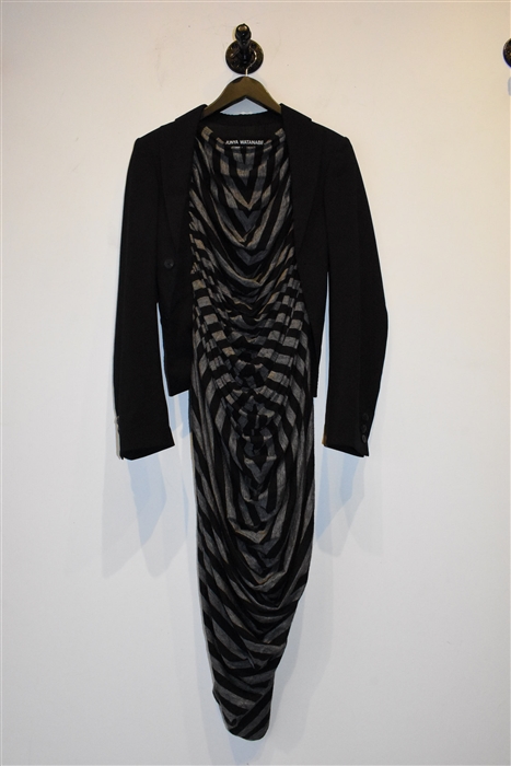 Black & Gray Junya Watanabe Midi Dress, size S
