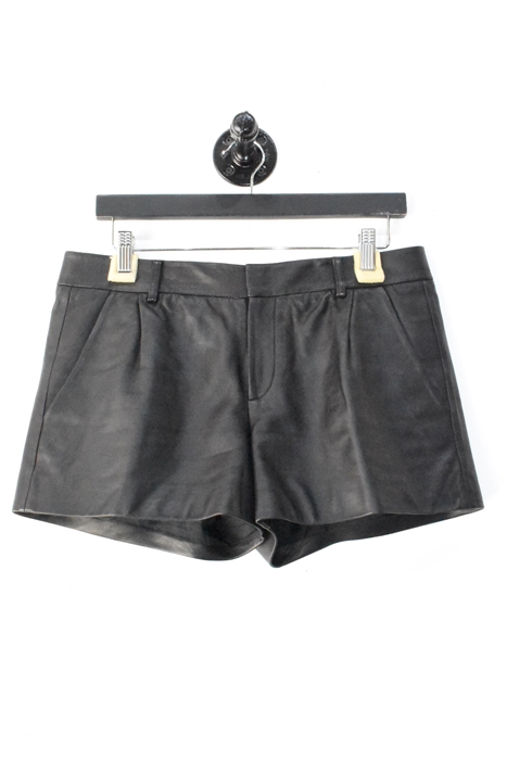 Black Leather Vince Leather Shorts, size 6