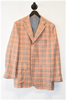Orange Check Kiton Sport Coat, size 46