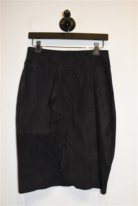 Black Suede Ba&sh Faux Wrap Skirt, size M