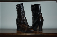 Black Leather Stuart Weitzman Ankle Boots, size 8.5