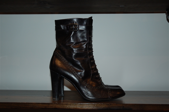 Black Leather Stuart Weitzman Ankle Boots, size 8.5