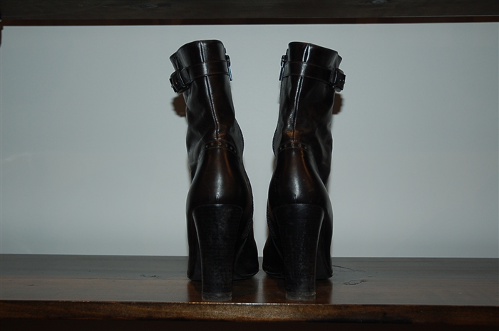 Black Leather Stuart Weitzman Ankle Boots, size 8.5