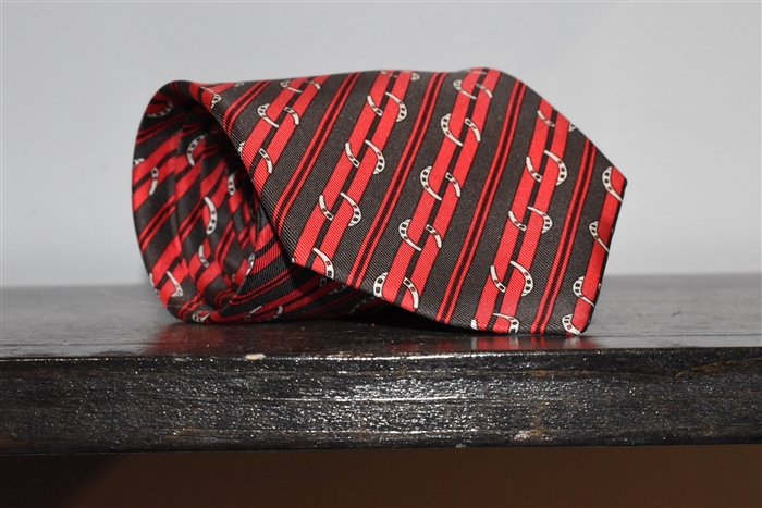 Red Stripe Hermes Tie, size O/S