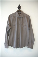 Gray Check Gucci Button Shirt, size L