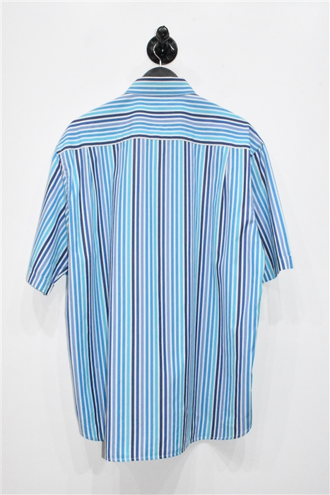 Blue Stripe Paul & Shark Short-Sleeved Shirt, size XL