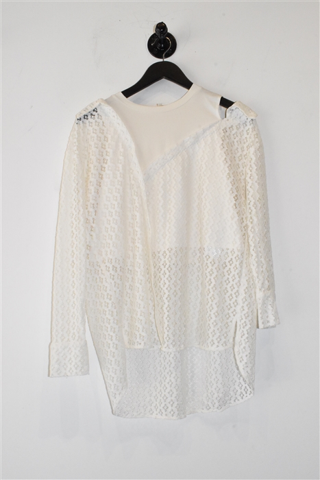 Soft White Maje Asymmetrical Top, size S