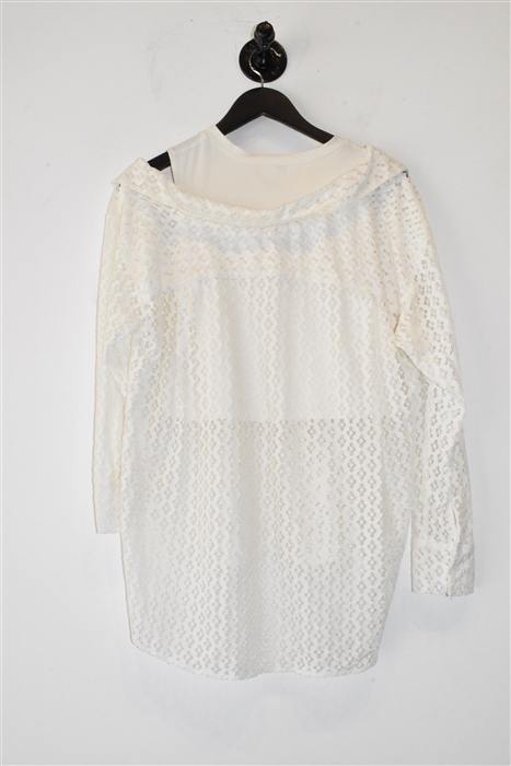 Soft White Maje Asymmetrical Top, size S