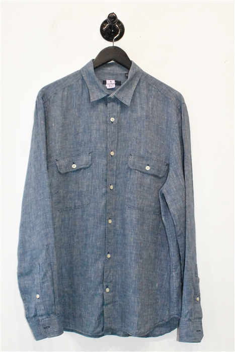 Denim Blue 7 For All Mankind Button Shirt, size L