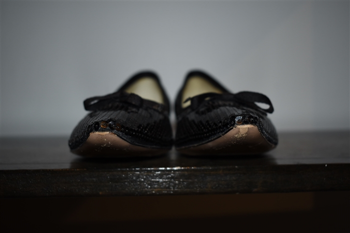 Sparkly Black Miu Miu Kitten Heels, size 7.5