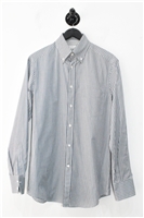 Gray Check Brunello Cucinelli Button Shirt, size M