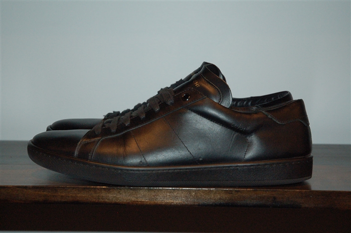 Black Leather Saint Laurent Sneaker, size 10