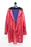 Crimson Gianni Versace - Vintage Leather Coat, size 2XL