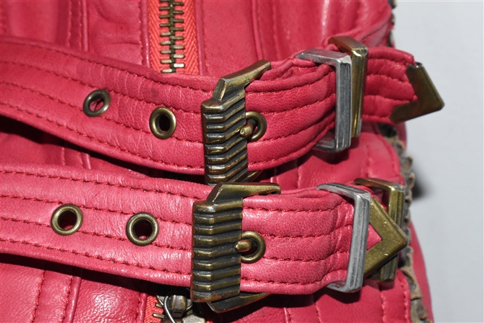 Crimson Gianni Versace - Vintage Leather Coat, size 2XL