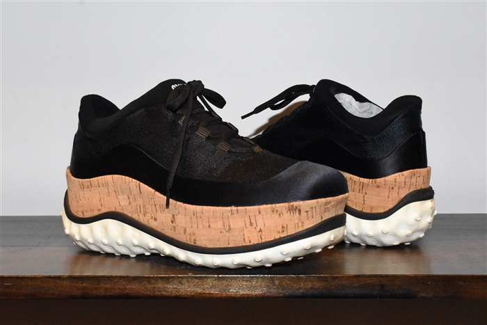 Navy Miu Miu Platform Sneaker, size 8