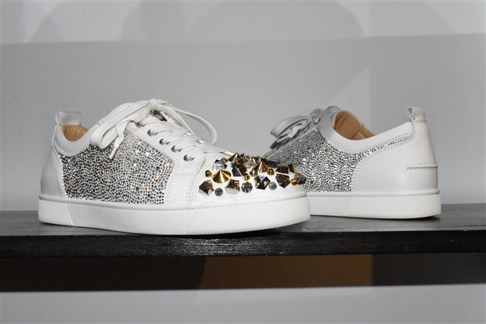 White Leather Christian Louboutin Sneaker, size 11