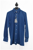 Dark Denim Canali Button Shirt, size M