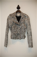 Abstract Print Iro Leather Jacket, size XS