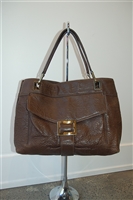 Dark Leather Roger Vivier Tote, size L