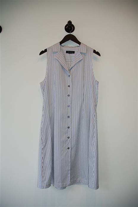 White Stripe Pink Tartan Shirt Dress, size L