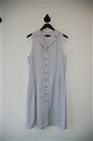 White Stripe Pink Tartan Shirt Dress, size L